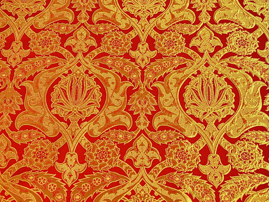 Шовкова церковна тканина Віфанія червона з золотом, фото 1