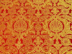 Шовкова церковна тканина Віфанія червона з золотом