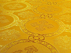 Шовкова церковна тканина Гетсиманський сад жовтий з золотом