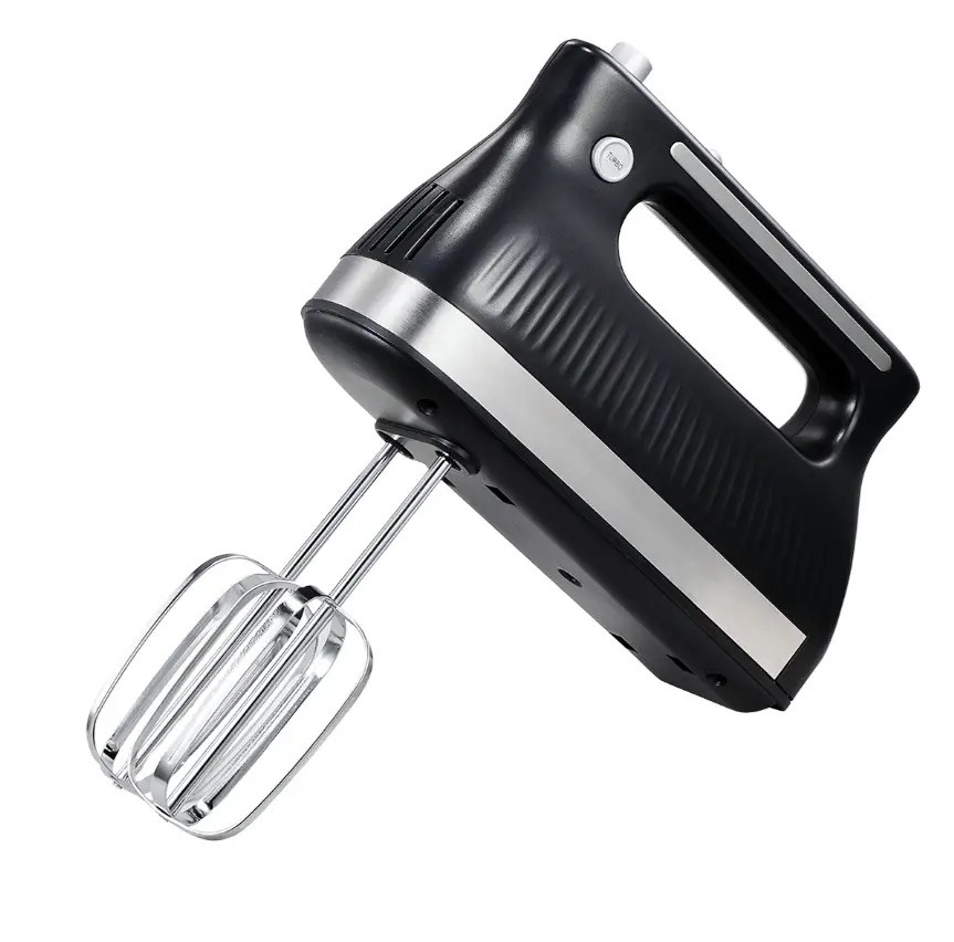 Ручний кухонний міксер із насадками для замішування тіста 5 швидкостей Турборежим 400 Вт Grunhelm GRM669 Чорний, фото 1