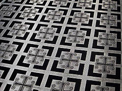 Шовкова церковна тканина Каппадокія чорна зі сріблом