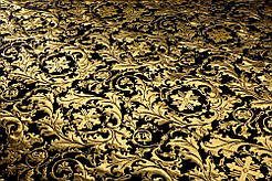 Шовкова церковна тканина Мамврійський дуб чорний з золотом