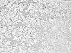 Шовкова церковна тканина Никомедия біла з сріблом