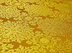 Шовкова церковна тканина Никомедия жовта з золотим