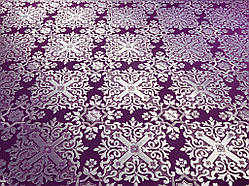 Шовкова церковна тканина Никомедия фіолетовий з сріблом