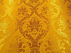 Шовкова церковна тканина Иерусалим жовтий з золотом