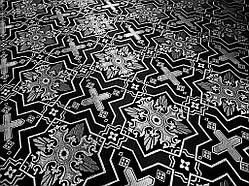 Шовкова церковна тканина Кустодія велика чорна зі сріблом