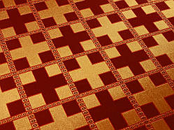 Шовкова церковна тканина Новгород бордовий