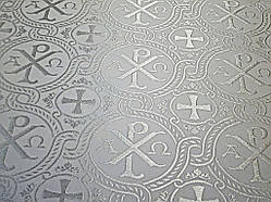 Шовкова церковна тканина Різдво Христове білий з сріблом