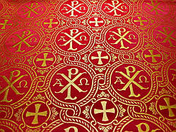 Шовкова церковна тканина Різдво Христове бордовий з золотом