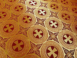 Шовкова церковна тканина Эфес бордовий з золотом