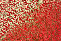 Шовкова церковна тканина Капернаум червона з золотом