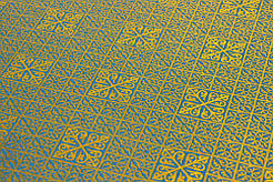 Шовкова церковна тканина Капернаум синя з золотом