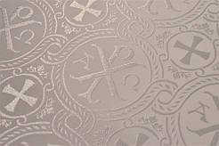 Шовкова церковна тканина РХ біла з сріблом