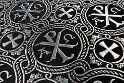 Шовкова церковна тканина РХ чогна з сріблом