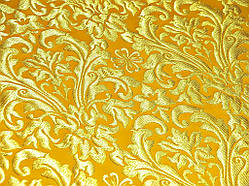 Шовкова церковна тканина  Купина жовта з золотом