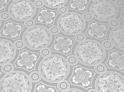 Церковна тканина парча Візантія біла з сріблом комбо