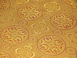 Шовкова церковна тканина  Візантія охра з золотом комбо