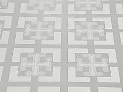 Церковна тканина Каппадокия біла з сріблом комбі