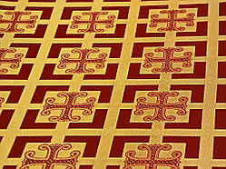 Церковна тканина Каппадокія бордова шовк комбі з золотом