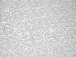 Шовкова церковна тканина Генисарет біла з сріблом