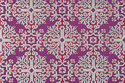 Шовкова церковна тканина Никомедия фіолетова- червоний з сріблом