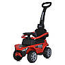 Дитяча каталка-толокар Bambi M 5764 з батьківською ручкою 2 в 1 Червоний, фото 2