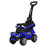Дитяча каталка-толокар Bambi M 5764 з батьківською ручкою 2 в 1 Синій, фото 2