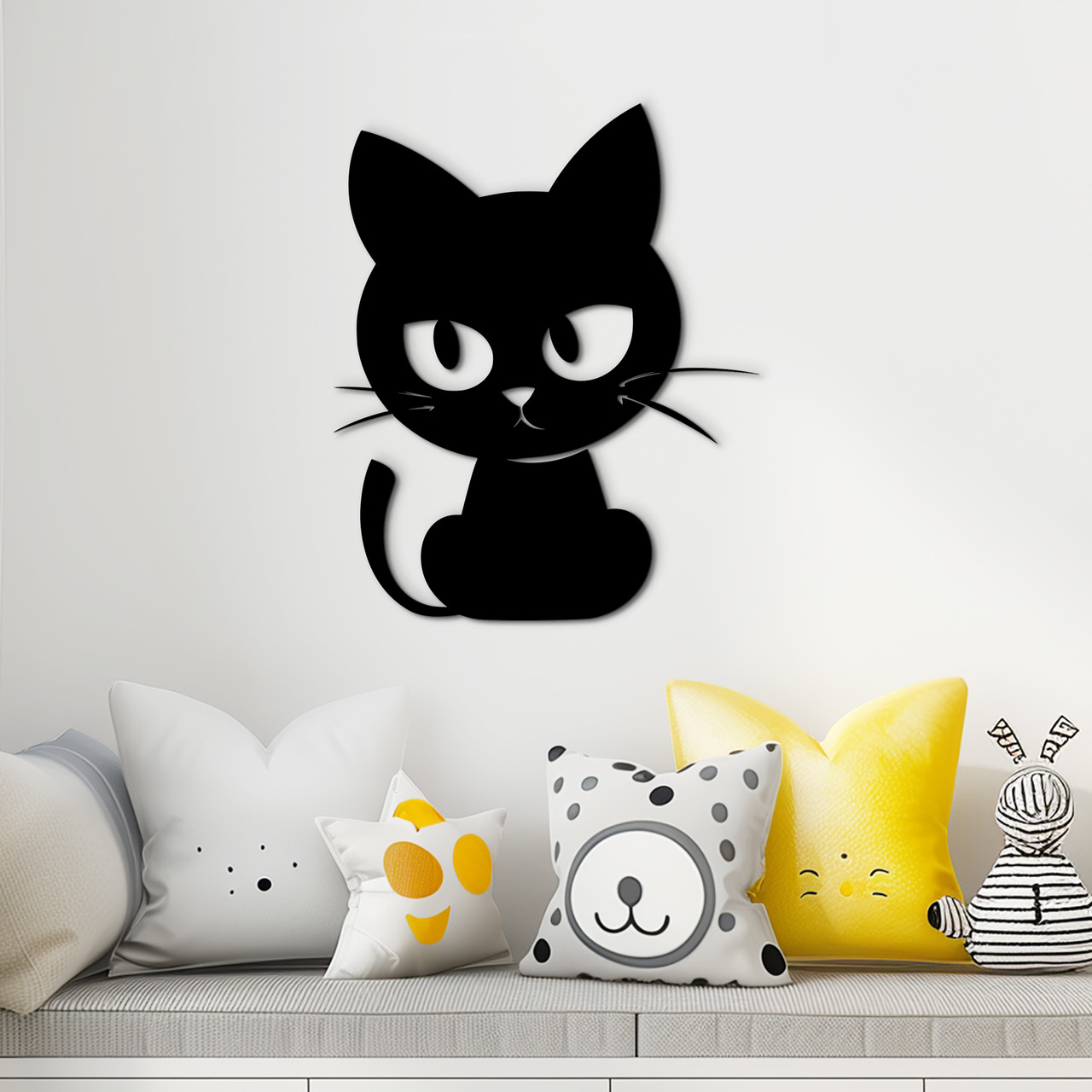 Картина лофт настінний декор для дому Крихітний кіт декоративне панно 15x18 см Woodyard (19075--15x18), фото 1