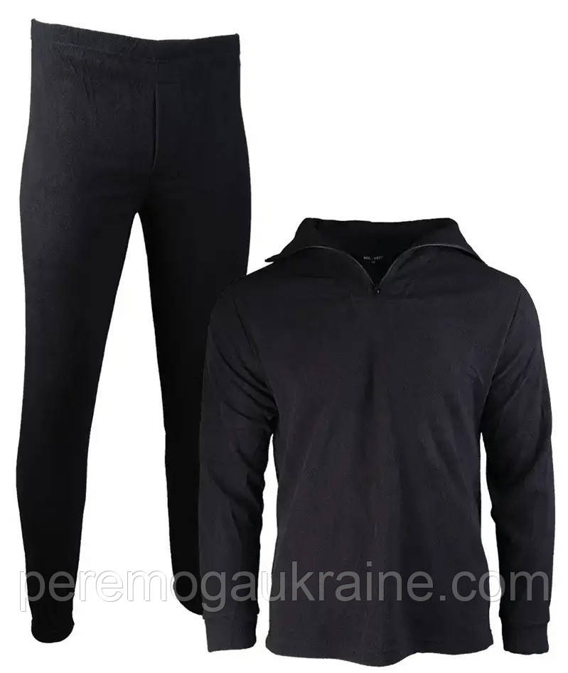 Тактична термобілизна флісова комплект Mil-tec Black 11220002 XL, фото 1