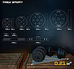 Комплект гантелі Trex Sport набір 2х20 кг + штанга, фото 6