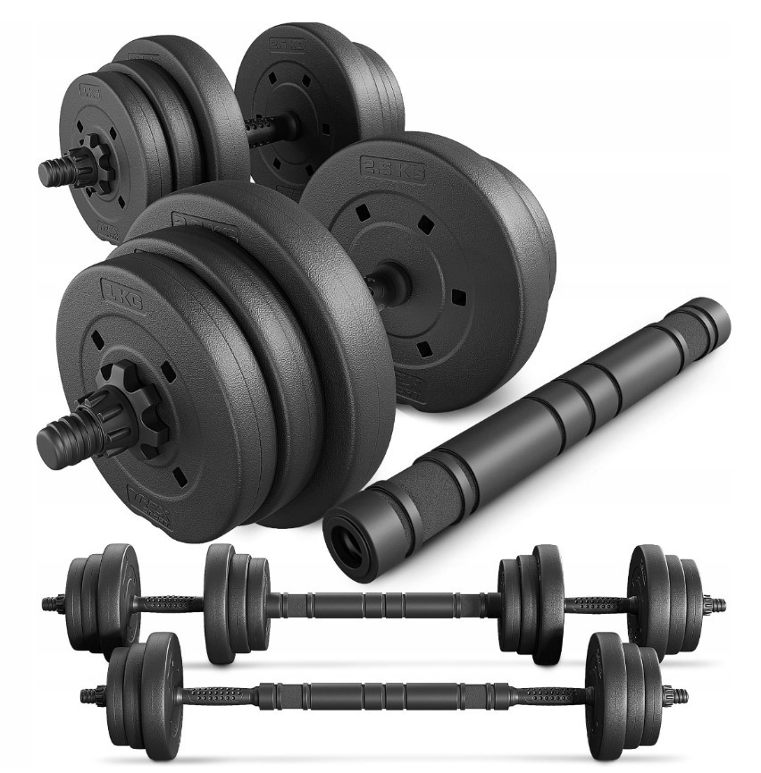 Комплект гантелей Trex Sport набір 2х10 кг + штанга, фото 1