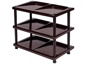 Полиця для взуття Консенсус 60890 3-рівнева пластикова коричнева