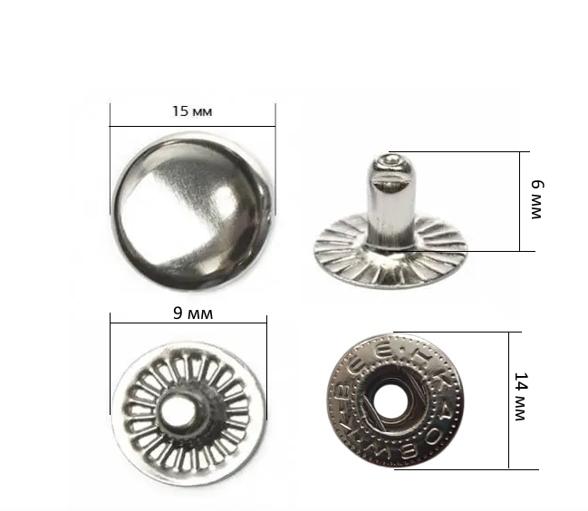 Кнопка ALFA 15 мм  Нікель / 1618