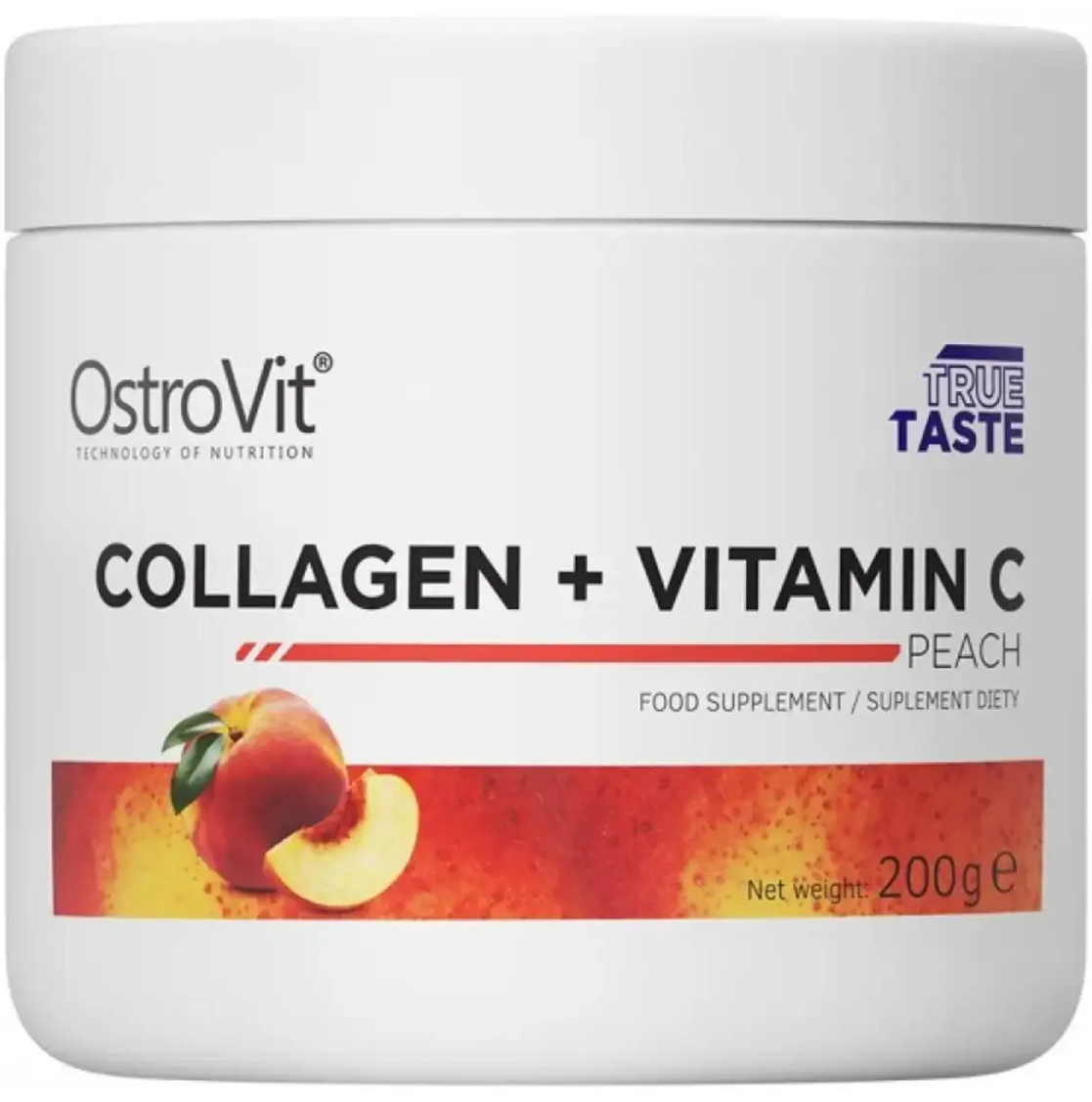 Колаген OstroVit Collagen + Vitamin C 200 грамм персик
