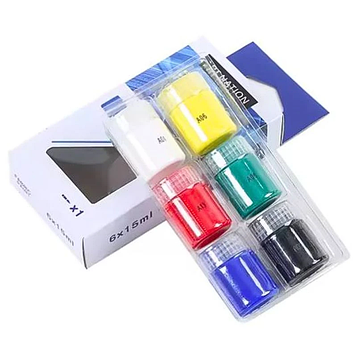 Фарби для тканини одягу набір "Art Nation" 6 кольорів по 15мл +1 пензлик