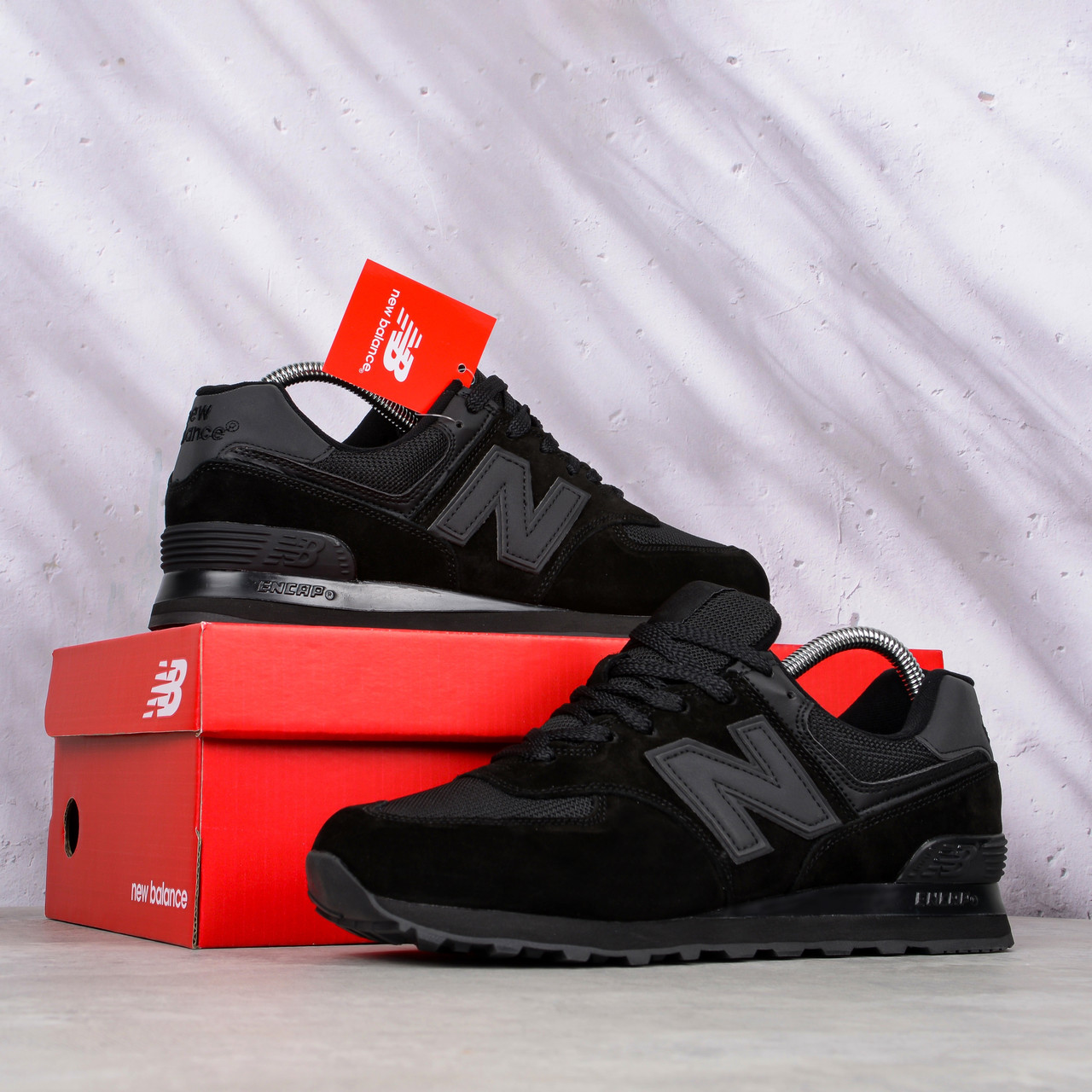Кросівки рефлективні New Balance 574 повністю чорні