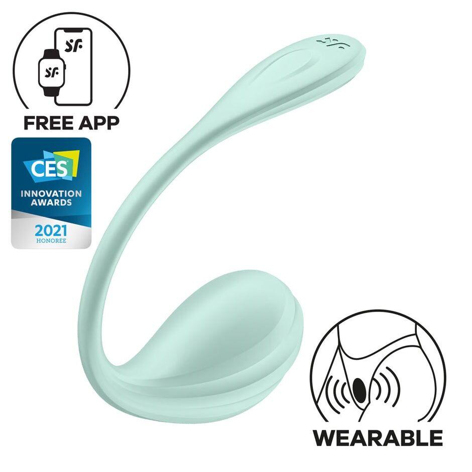 Смарт-віброяйце Satisfyer Smooth Petal Connect App Mint Кітті