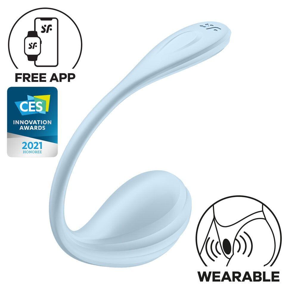 Смарт-віброяйце Satisfyer Smooth Petal Connect App Light Blue Кітті