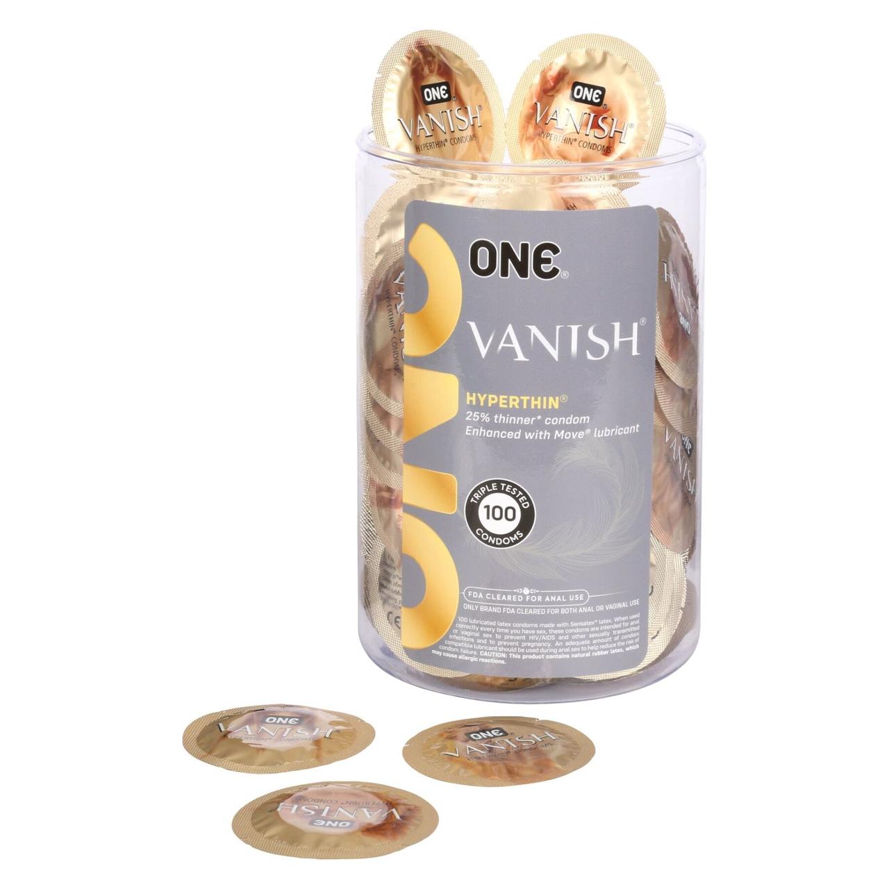 Набір презервативів ONE Vanish Hyperthin 100 шт, мегапак тюб Кітті