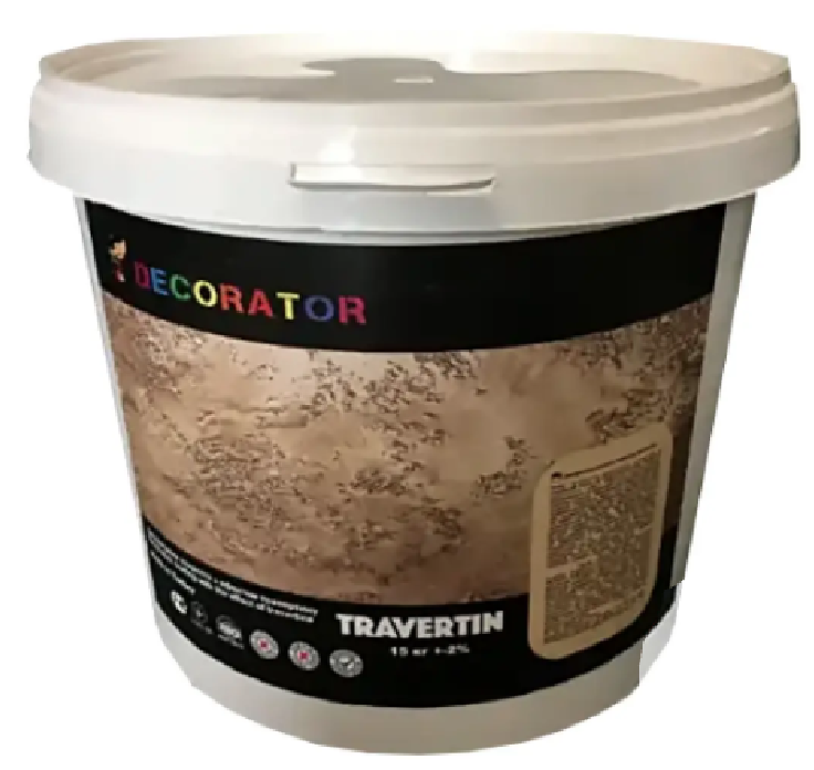 Декоративна інтер'єрна штукатурка TM DECORATOR TRAVERTIN WHITE 5кг