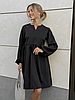 Модне жіноче плаття вільного крою на кожний день, чорне, фото 4