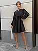 Модне жіноче плаття вільного крою на кожний день, чорне, фото 5