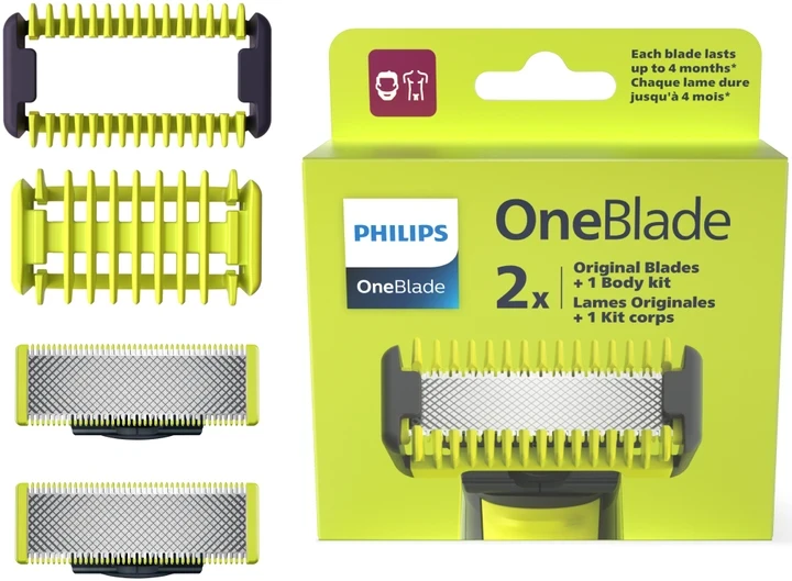 Змінні леза Philips OneBlade QP620/50 Face + Body kit (2 шт.) 01335, фото 1