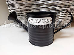 Лійка - кашпо металеве, чорне