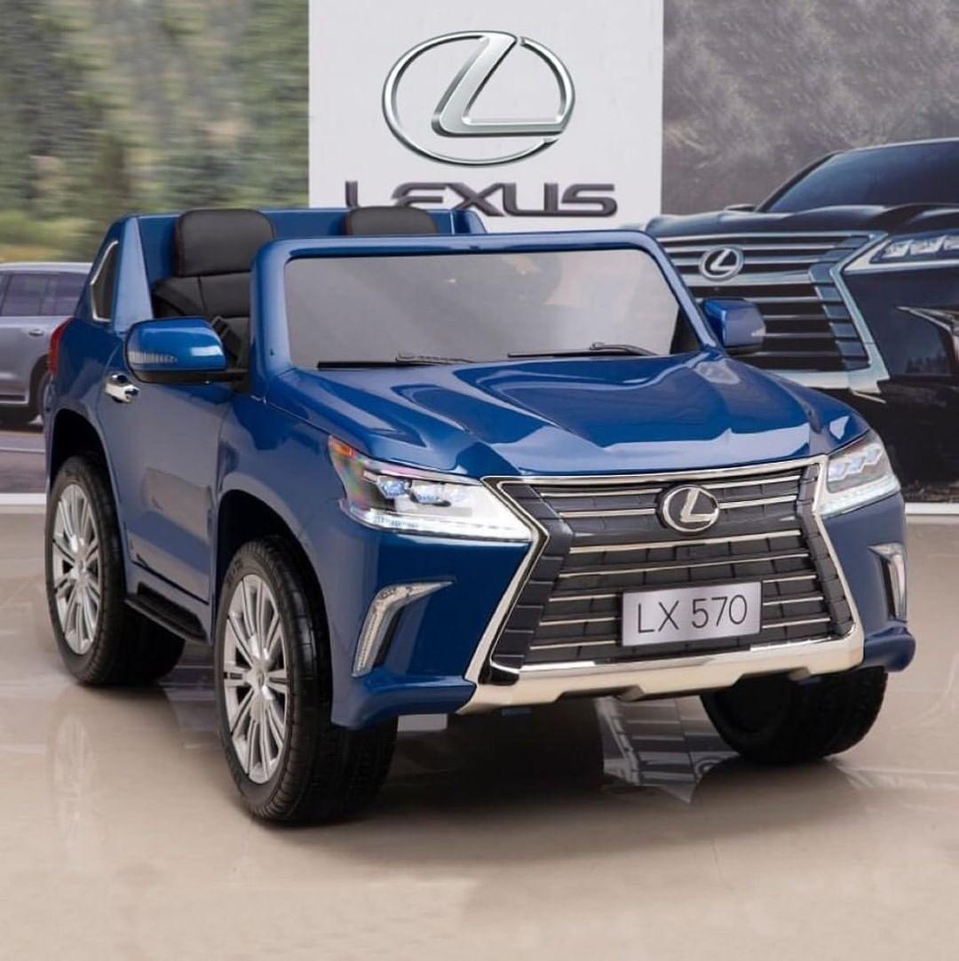Дитячий електромобіль на акумуляторі Lexus LX 570 на радіокеруванні для дітей 3-8 років автопофарбування Синій