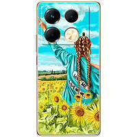 Чохол Силіконовий з Картинкою на Infinix Note 40 4G (Патріотичний, Дівчинка Українка)