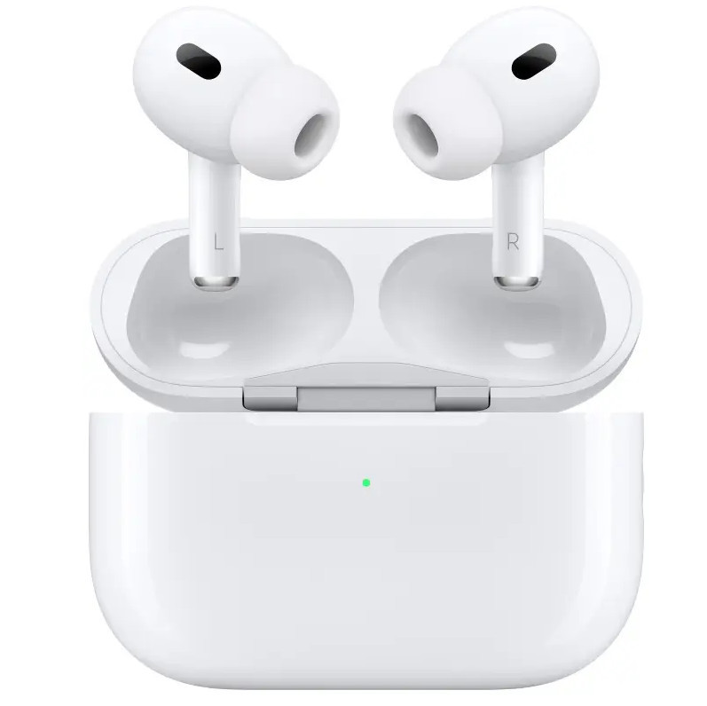 Блютуз-навушники TWS AirPods Pro 2 (maximal) ANC white (POP-Up, Wireless charging case, прозорість)