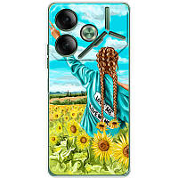 Чохол Силіконовий з Картинкою на Tecno Pova 6 (Патріотичний, Дівчинка Українка)