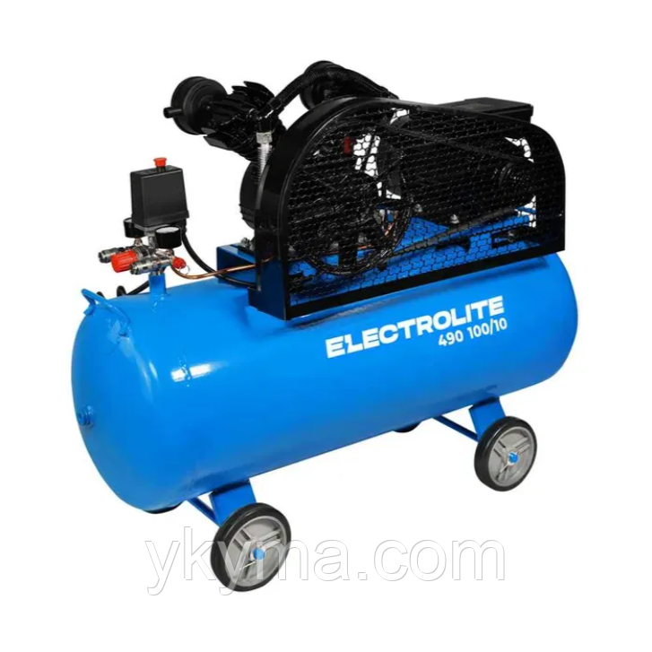 Компресор повітряний Electrolite ( 100 л / 10 бар / 2.8 кВт / 490 л/хв.) ремінний, фото 1